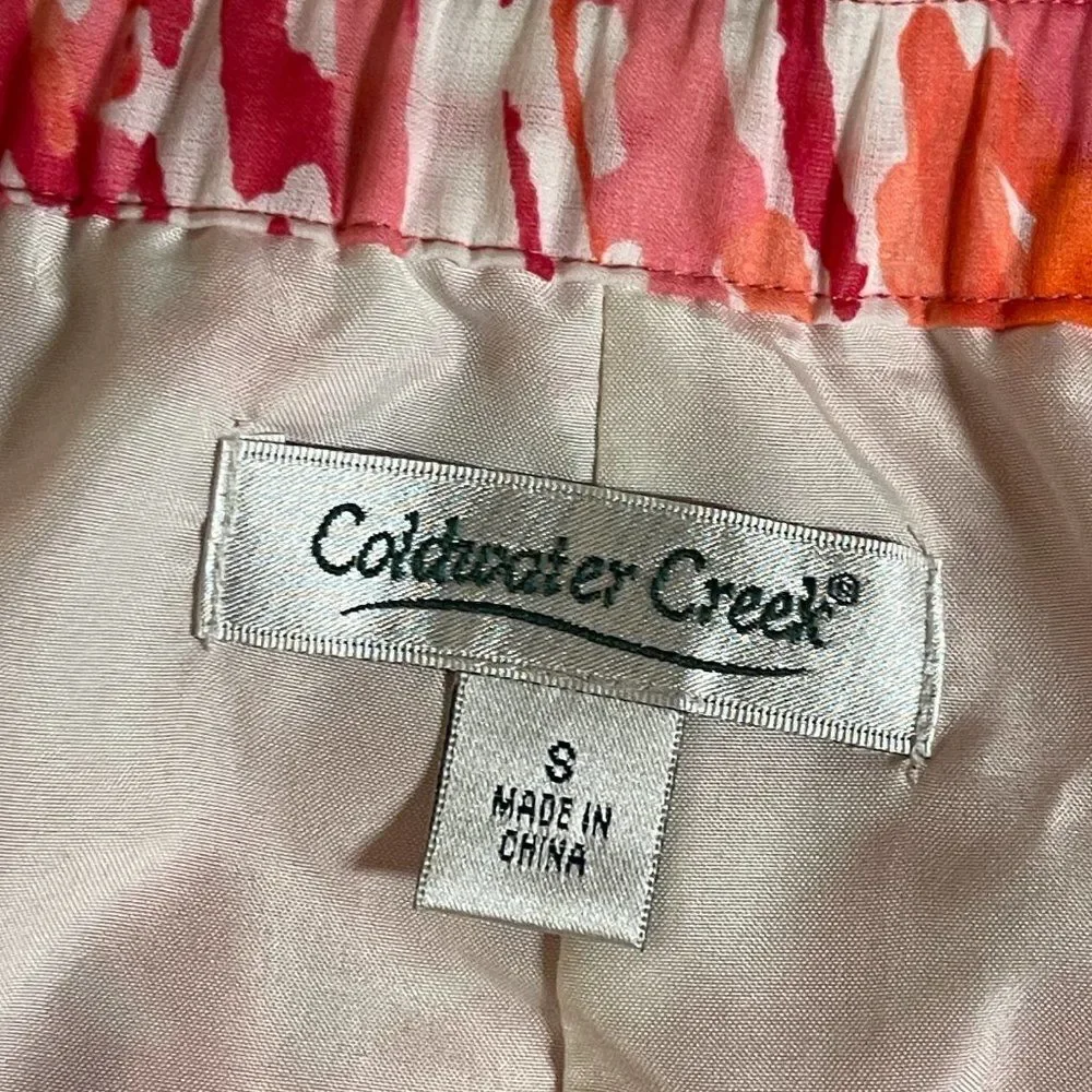 Coldwater Creek Floral Orange Skirt Small NWT